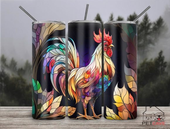 Download Rooster Stained Glass 20oz Skinny Part 2 - Rooster stained glass Collection