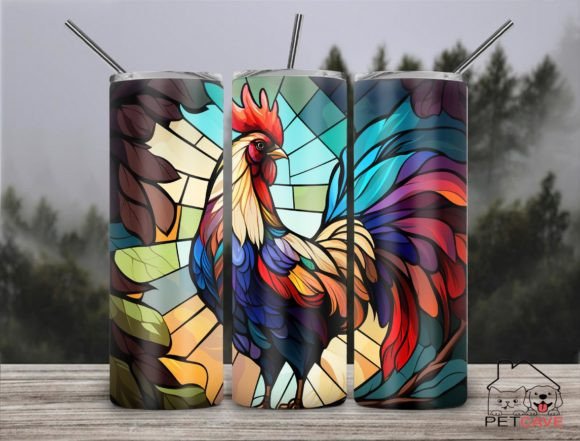 Download Rooster Stained Glass 20oz Skinny Part 1 - Rooster stained glass Collection