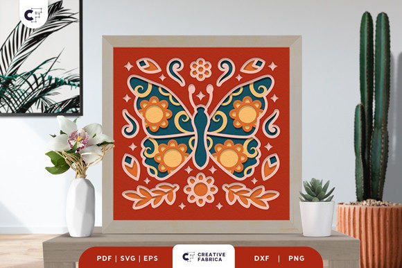 Download Butterfly Folk Art 3D Layered Paper Cut - Premium Resources