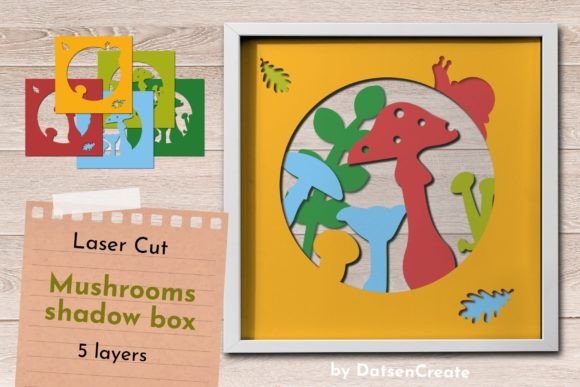 Download Mushrooms Shadow Box, Autumn Light Box - Premium Resources