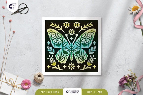 Download Spring Butterfly Folk Art 3D Shadow Box - Premium Resources