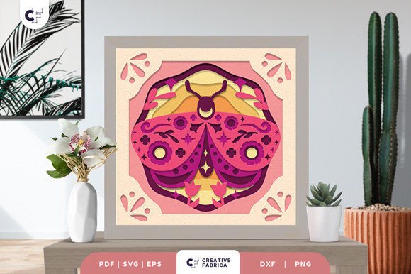 Download Butterfly Folk Art Shadow Box Paper Cut - Premium Resources