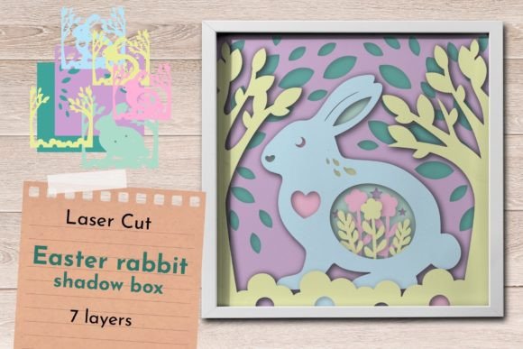 Download Easter Shadow Box, Cute Rabbit Light Box - Premium Resources