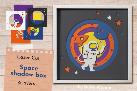 Download Space Shadow Box, Astronaut Light Box - Premium Resources