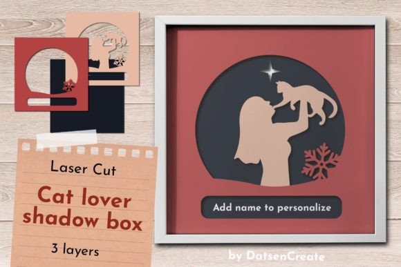 Download Cat Lover Shadow Box, Cat Mom Light Box - Premium Resources