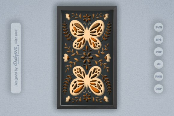 Download Butterfly Folk Art Layered Paper Cut - Premium Bundle