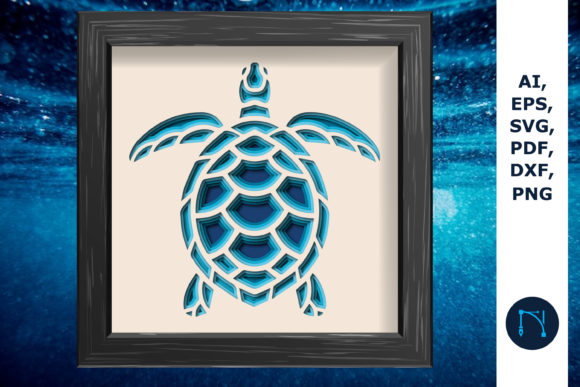 Download 3D Shadow Box Sea Turtle Paper Cut SVG - Sea turtle paper cut Collection
