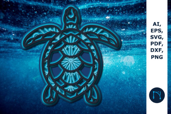 Download 3D Mandala Sea Turtle Paper Cut SVG - Sea turtle paper cut Collection